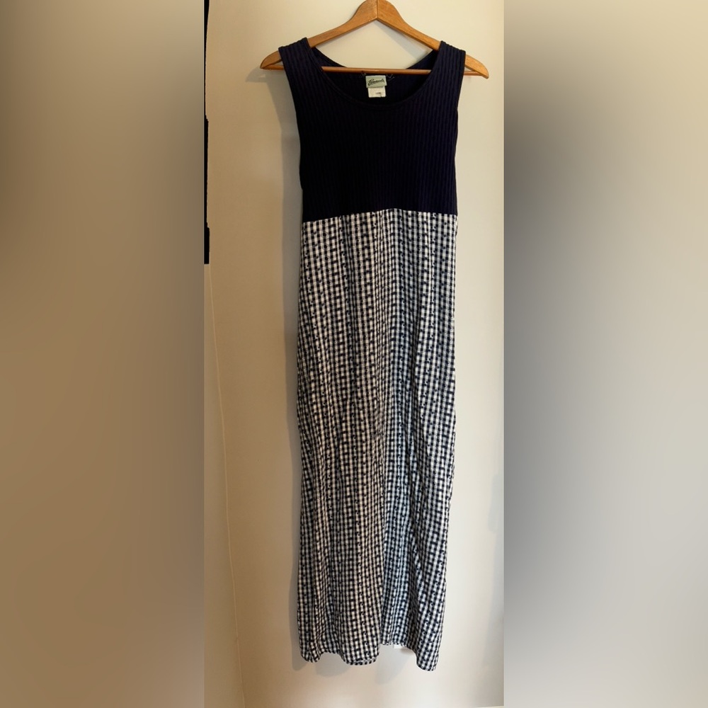 Penman’s Vintage Navy & White Gingham Maxi Dress - Picture 2 of 9